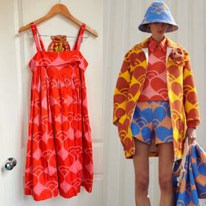 ODEEH FW Cruise 2023 Collection Persimmon Print Mini Dress Size 34 1198€ Germany